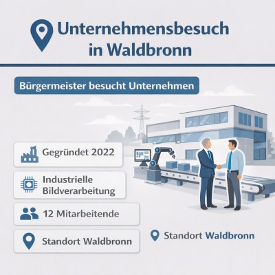 Waldbronn: Bürgermeister besucht Technologieunternehmen jumavis